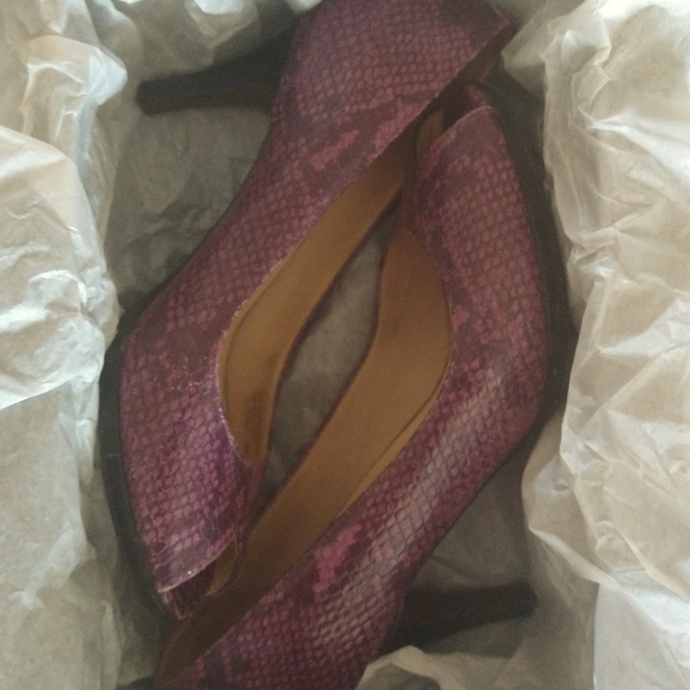 Cole Haan Plum SNK EMB Carma Nike Air peep-toe heels